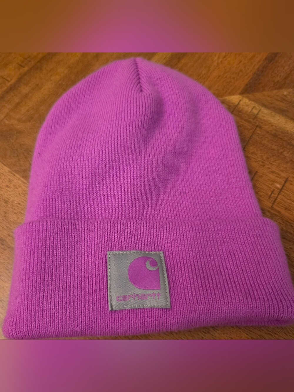 Carhartt Adult Pink Magenta Knit Cuffed Beanie Logo Patch One Size AH7248-W